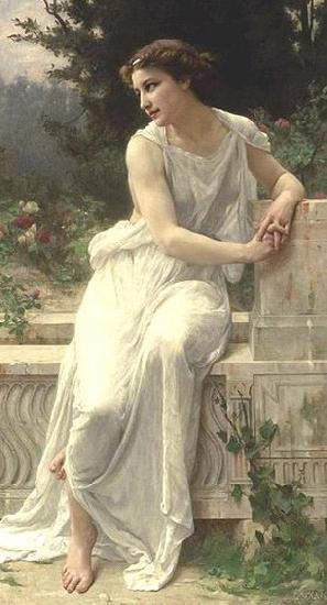 Guillaume Seignac Jeune femme de Pompei sur une terrasse.